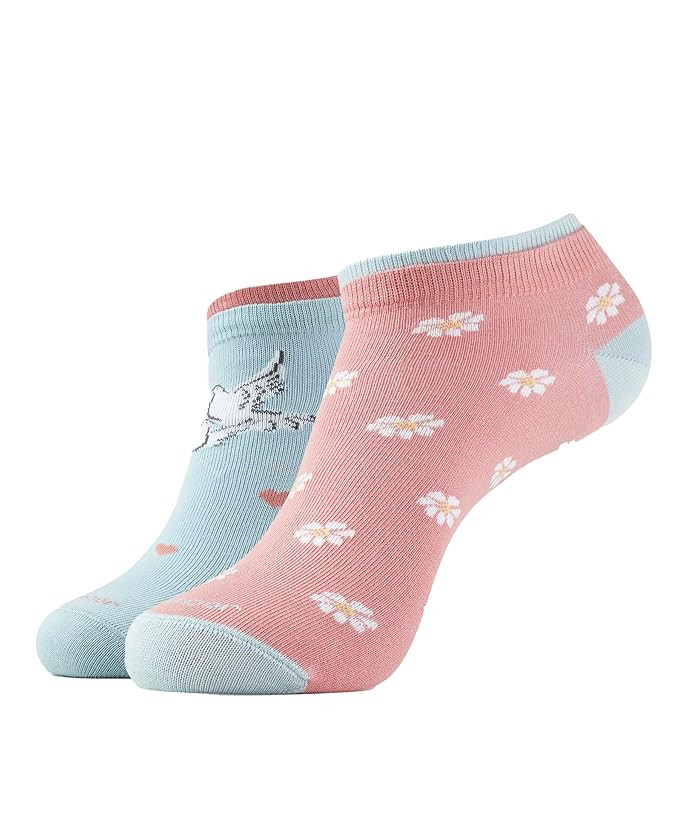 Women's Compact Cotton Stretch Low Show Modern Socks with Stay Fresh Treatment