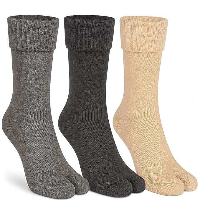 Men & Women's Heavy-Quality Woollen Thumb Winter Socks, Calf-Length/Mid-Calf | Towel Knit Inside | Set of 3 Dusty Shades
